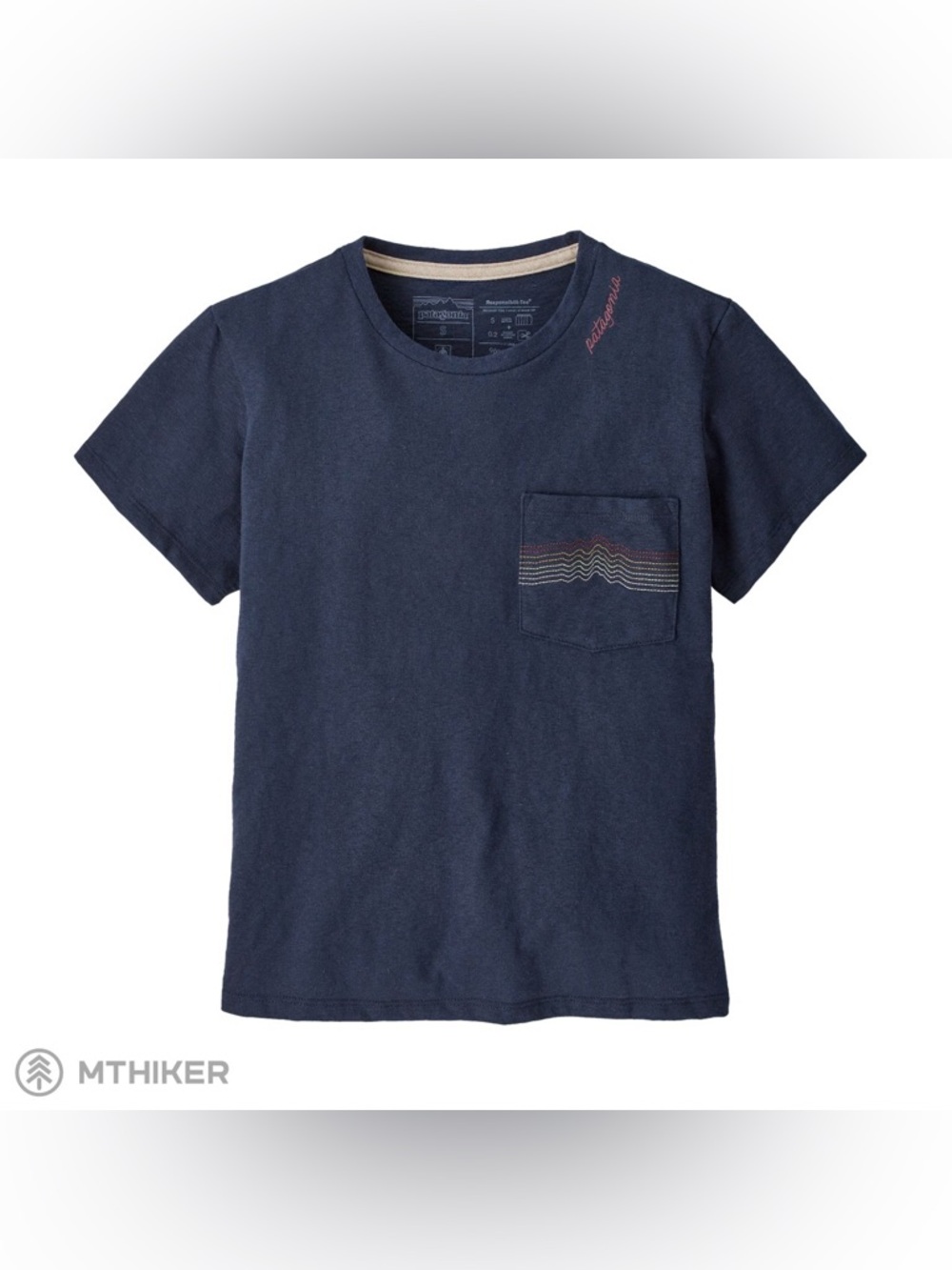 Patagonia Ridge Rise Stripe Pocket Responsibili-Tee Navy Graphic Tee M